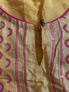 Yellow Printed Kurta