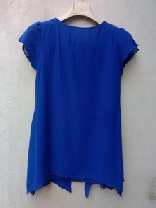 New With Tag Cute Korean Art Blue Top