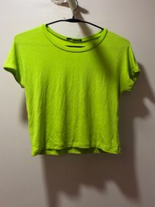 ZARA Neon Green Crop Top