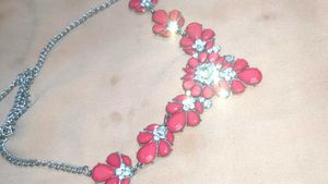 Coral Floral Statement Necklace