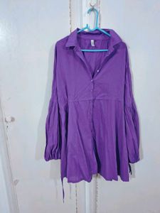 Purple Button-Down Dress