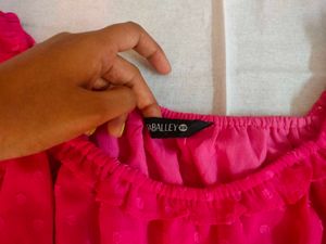 Pink Peplum Top For Women
