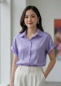 Lavender Button-Down Top