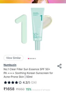 numbuzin No.1 Clear Filter Sun Essence