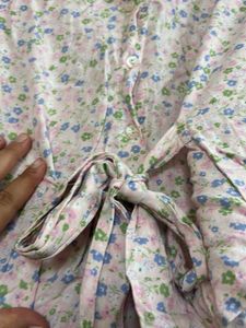 Floral Tie-Front Top For L Size
