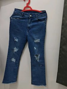 Ripped Hem Jeans
