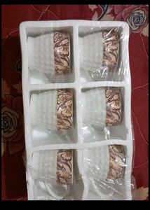 New Batik Design Ceramic Tea Cups (Set of 6)