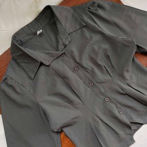 Elegant Gray Long Sleeve Shirt