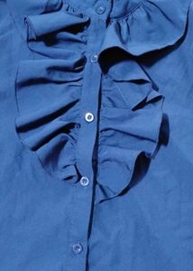 Ruffled Blue Shirt Urbanic