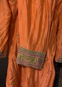 Orange Embellished Salwar Kameez Suit