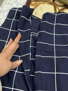 Navy &amp; White Checked Dress