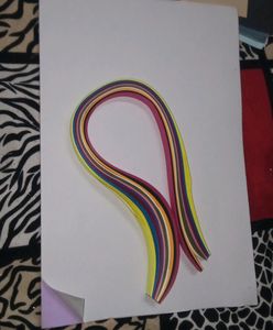 Quilling Papers With Glitter Sticker Sheet