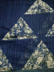 Blue Geometric Print Saree