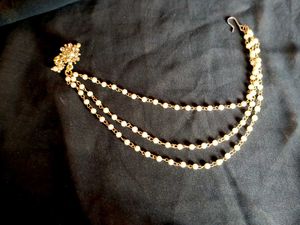 Pearl & Gold Nose Pin With Chain
