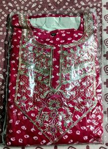 beautiful party wear Kadai kurti pant Dupatta set