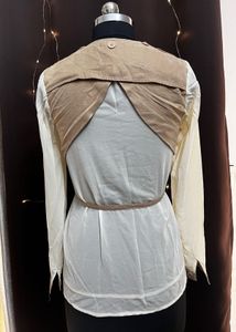 Beige &amp; White Top