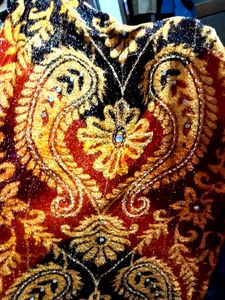 Feather Embroided Woolen Stole