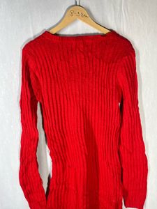 Red Knit Sweater Dress