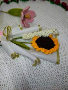 Crochet Sunflower and lavender flower Bouquet