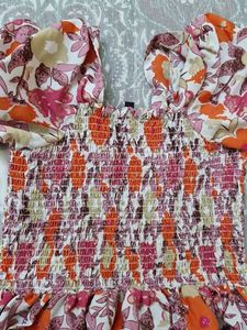 Floral Smocked Midi Dress