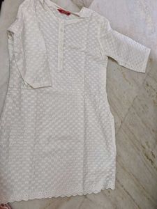 Arriba White Embroidered Button-Down Top