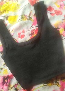 Black Cropped Tank Top