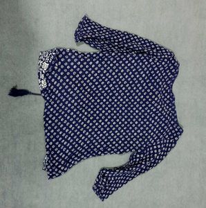 Blue Floral Print Top