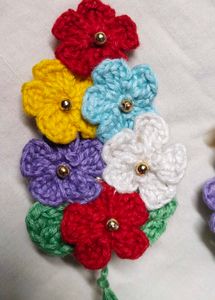 2 Crochet Flower Bouquet Hair Zlips