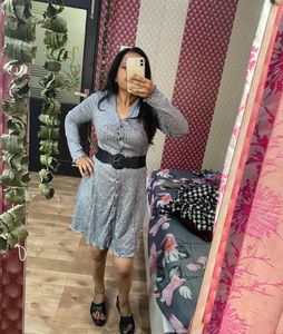 Grey Knit winter button dress 🎀❤️🌸