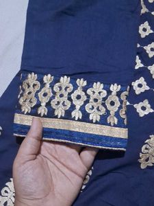 Elegant Blue &amp; Gold Kurta
