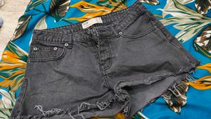 Grey Denim Shorts