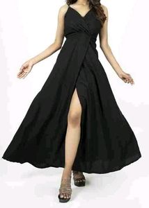 Women Fit and Flare Black Dress