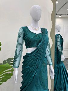 🆕Ready To Wear Lehenga Saree, Unstitched Blouse