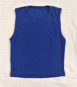 Blue Ribbed Crop Tank Top