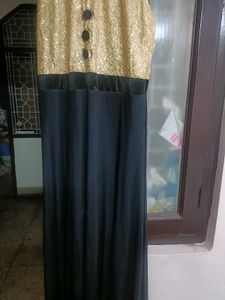 Hot N Stylish Black & Golden Party Gown In Xl Size