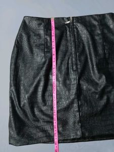 faux leather Chic Black Mini Skirt New With Tag