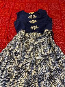 Embroidered Blue Choli Set
