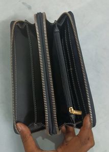 Womens Dual Chain Leather Purse