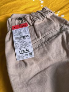 Beige Wide Leg Cargo Pants
