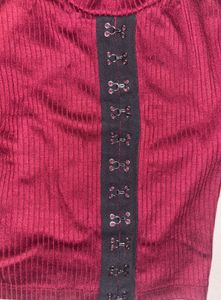 Burgundy Ribbed Crop Top