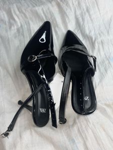 Zara slingback buckle heels