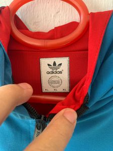 Adidas Blue Zip-Up Hoodie