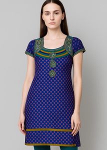 Blue &amp; Gold Salwar Kameez Set