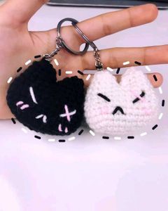 Crochet Matching Bunny Keychains.