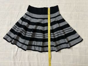Korean Black &amp; Grey Mini Skirt