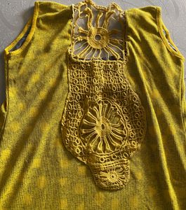 Yellow Sleeveless Top with Inner | Bust 38 |
