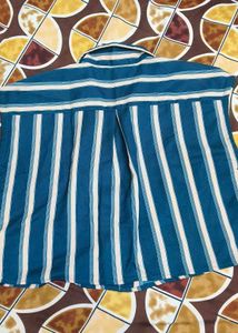 Striped Button-Down Sleeveless Top For Women