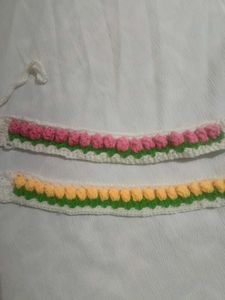 Crochet Flower Headbands - Set of 2