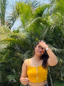 Yellow Zip Crop Top