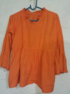 Orange Bell Sleeve Top